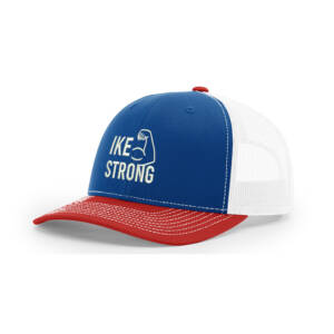 IKE Strong Richardson Pro Crown Mesh Back Adjustable back cap Tri Color- RoyalWhiteRed