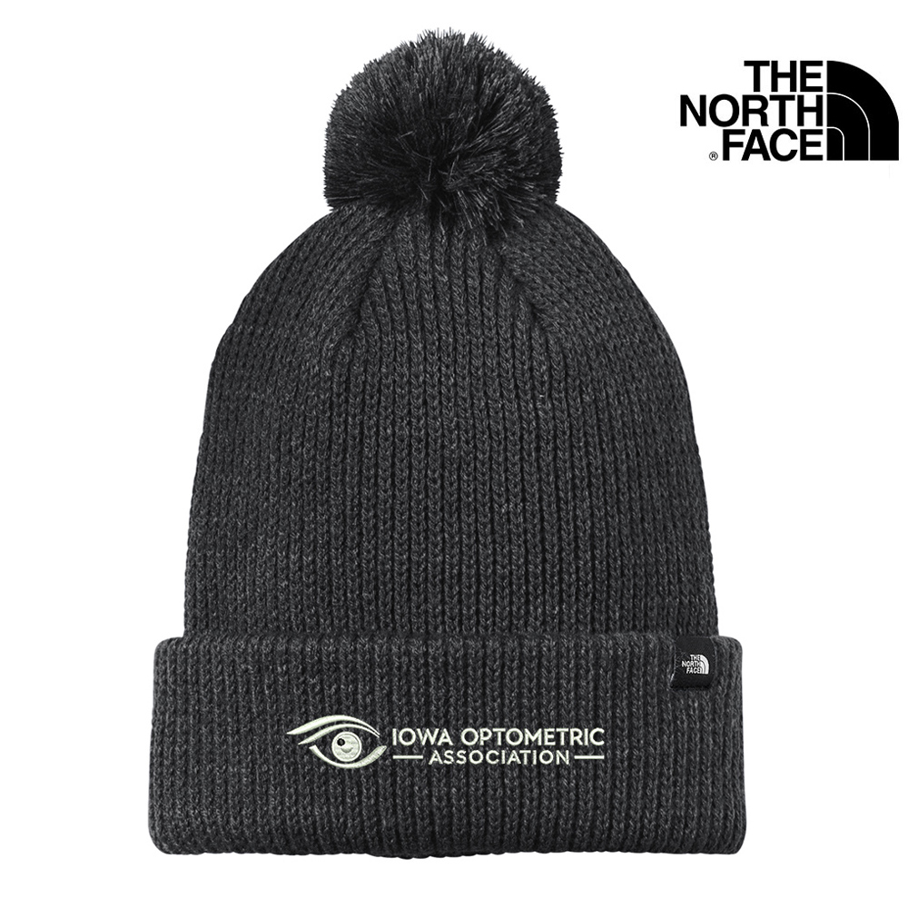 Iowa Optometric The North Face Pom Beanie-Black heather