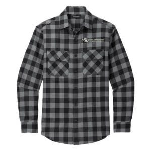 Iowa Optometric Port Authority Men Plaid Flannel Shirt – Grey/Black Buffalo Check