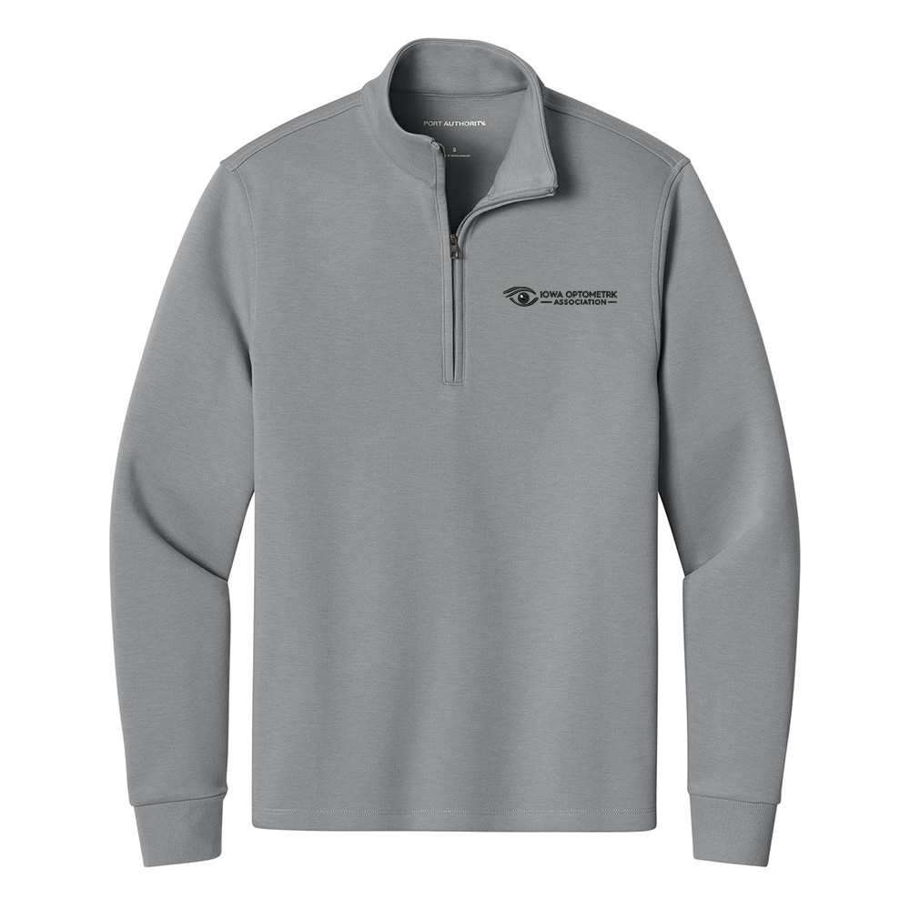 Iowa Optometric Port Authority Wearever Signature Double Pique 1/4 Zip - GustyGrey