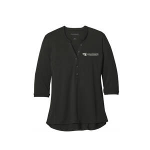 Iowa Optometric Port Authority Ladies UV Choice Pique Henley-Black