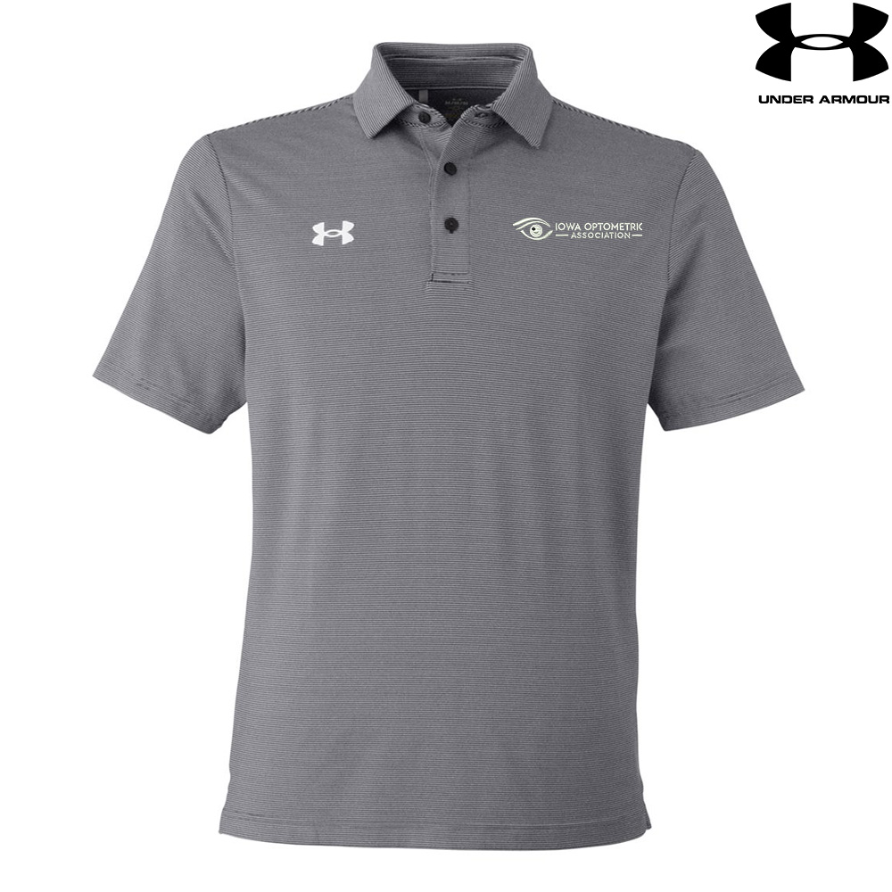 Iowa Optometric Under Armour DRIVE Team Stripe Premium Polo BLACK
