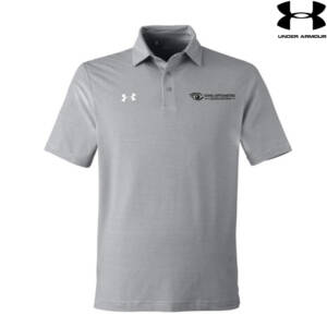 Iowa Optometric Under Armour DRIVE Team Stripe Premium Polo Mod Grey