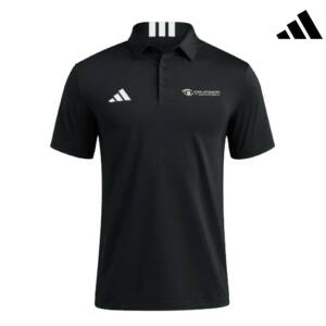 Iowa Optometric Adidas 3 Stripe short sleeve Polo Black (M-3x)