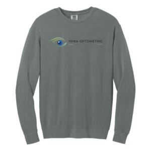 Iowa Optometric Comfort Colors Unisex Lightweight Crewneck Sweatshirt-Grey