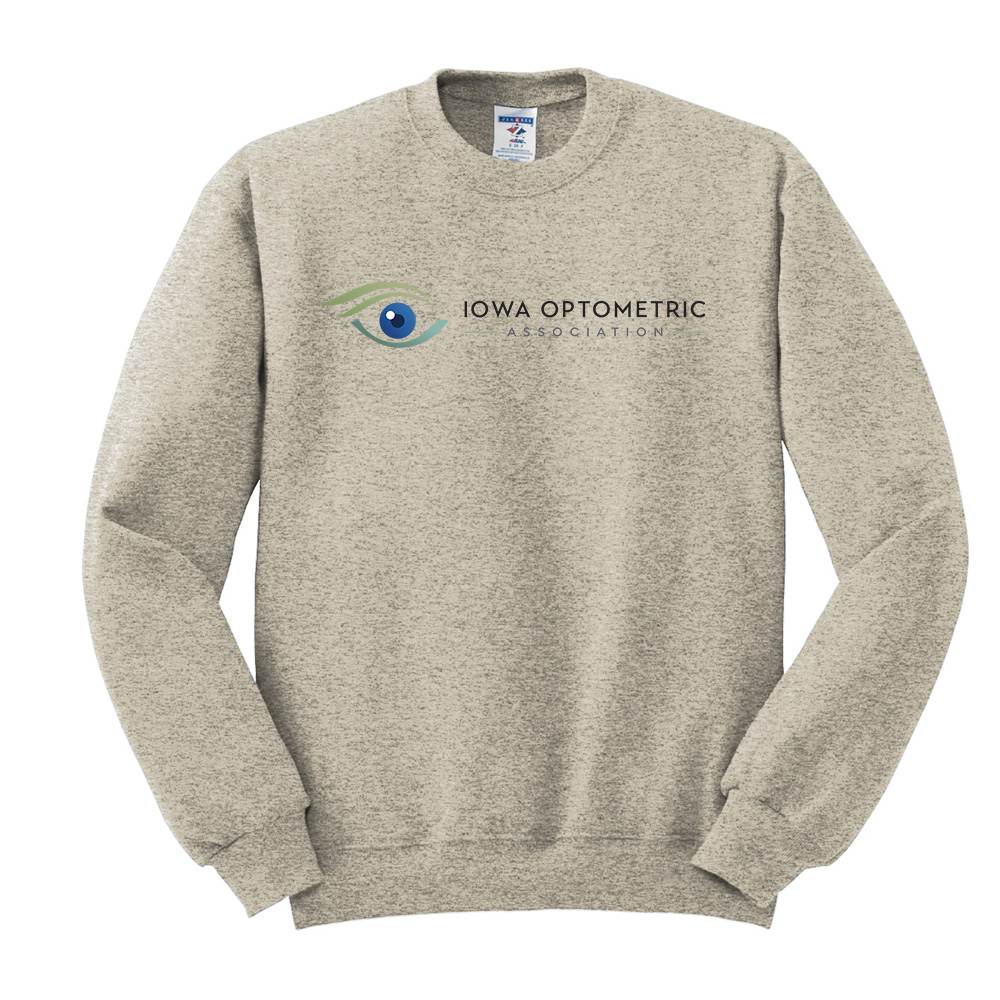 Iowa Optometric Unisex NuBlend Crewneck Sweatshirt-Oatmeal Heather