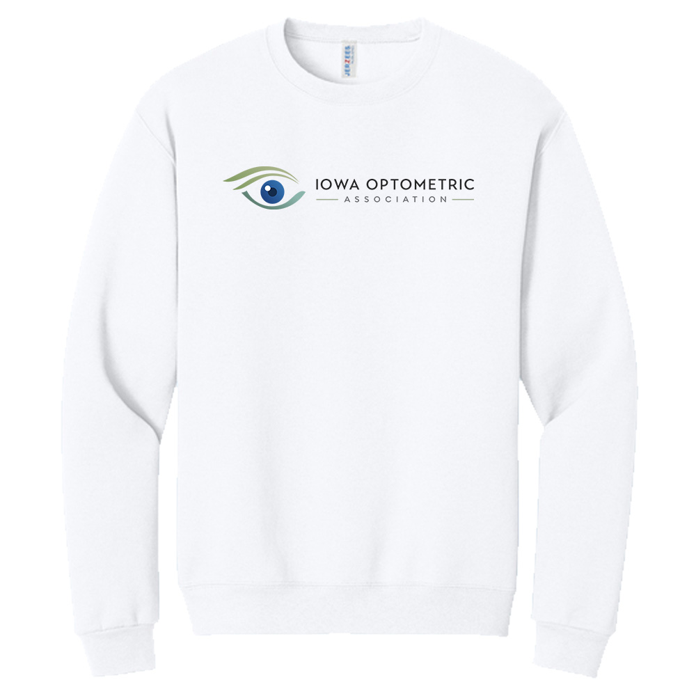 Iowa Optometric Unisex NuBlend Crewneck Sweatshirt-White