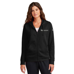 Iowa Optometric Nike Women’s Club Fleece Sleeve Swoosh Full-Zip Hoodie-Black