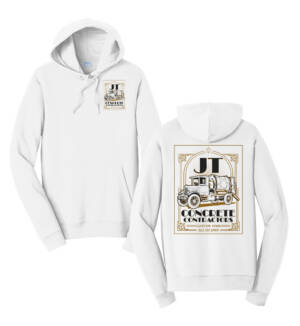 JT Concrete Contractors Unisex Fan Favorite Fleece Pullover Hooded Sweatshirt – White