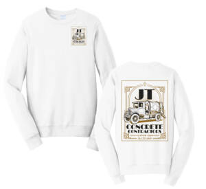 JT Concrete Contractors  Unisex Fan Favorite Crew Sweatshirt – White