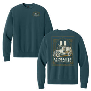 JT Concrete Contractors  Unisex District MelloFleece Crewneck – DeepCyan
