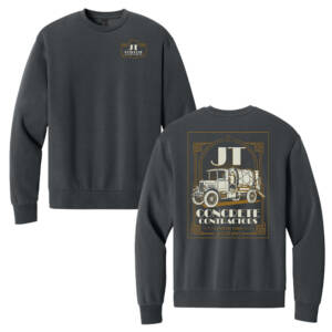 JT Concrete Contractors  Unisex District MelloFleece Crewneck – Graphite