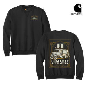 JT Concrete Contractors Carhartt Midweight Crewneck Sweatshirt – Black