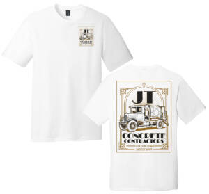 JT Concrete Contractors Unisex District Perfect Tri blend Crew Tee – White