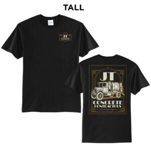 JT Concrete Contractors Tall Core Blend short Sleeve T Shirts – JetBlack