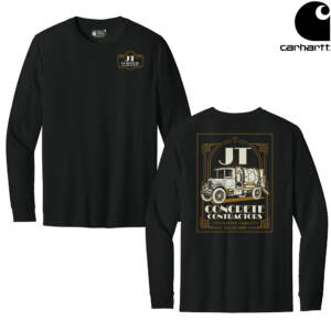 JT Concrete Contractors Carhartt Long Sleeve T Shirt – Black