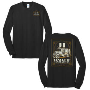JT Concrete Contractors Unisex Long Sleeve Core Blend T Shirt – JetBlack