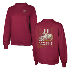 JT Concrete Contractors Charles River Women’s Willow Mock Neck Sweatshirt – Plum