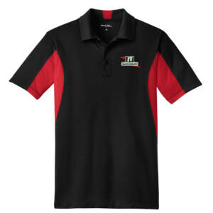 JT Concrete Contractors Sport Tek Side Blocked Micropique Sport Wick Polo – BlackRed