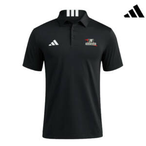 JT Concrete Contractors Adidas 3 Stripe short sleeve Polo Black
