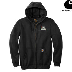 JT Concrete Contractors Carhartt  Midweight Hooded Zip Front Sweatshirt – Black