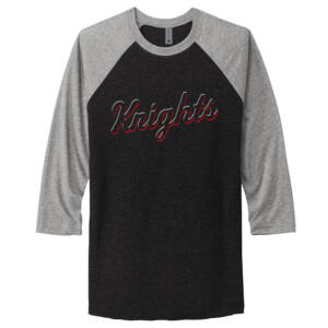Knights BSB Next Level Tr-Blend Baseball Raglan Tee Unisex-Premium Heather/Black