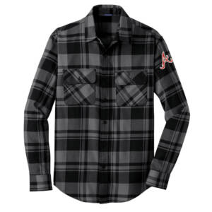 Knights BSB Port Authority Plaid Flannel Shirt Men-Grey Black