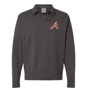 Knights BSB ComfortWash Garment-Dyed Polo Collar Sweatshirt Adult-New Railroad Grey