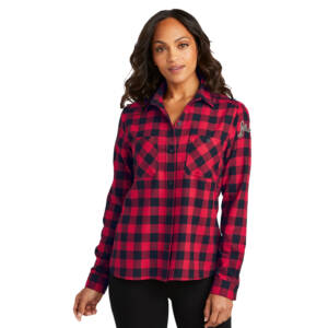 Knights BSB Port Authority Ladies Plaid Flannel Shirt-Red/Black Buffalo Check