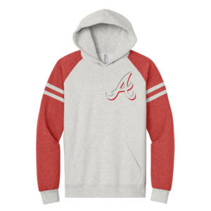 Knights BSB Jerzees Unisex NuBlend Varsity Colorblock Hooded Sweatshirt – OatmealHeather/FieryRedHeather
