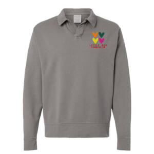 Little Red Foundation ComfortWash Garment-Dyed Polo Collar Sweatshirt Men-Concrete Grey
