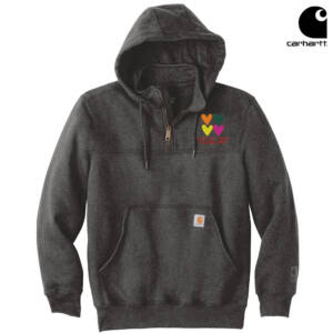 Little Red Foundation Carhartt Rain Defender Paxton Heavyweight Hooded Zip Mock Sweatshirt-Carbon Heather
