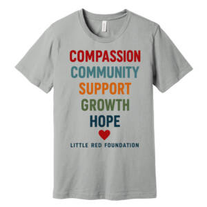 Little Red Foundation Bella Canvas Short Sleeve combed and ring spun cotton T Shirt – Silver