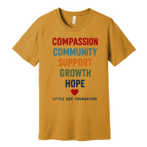 Little Red Foundation Bella Canvas Short Sleeve  combed and ring spun cotton T Shirt – Mustard