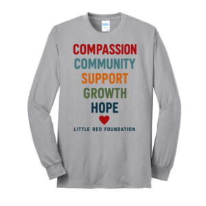 Little Red Foundation Unisex Long Sleeve Core Blend T Shirt – Ash