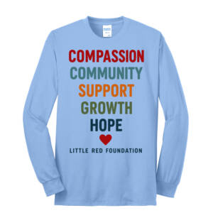 Little Red Foundation Unisex Long Sleeve Core Blend T Shirt – LightBlue