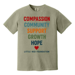 Little Red Foundation Comfort Colors Unisx Pigment Dyed Short Sleeve Shirt – Sandstone