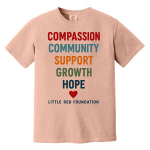 Little Red Foundation Comfort Colors Unisex Pigment Dyed Short Sleeve Shirt – Peach