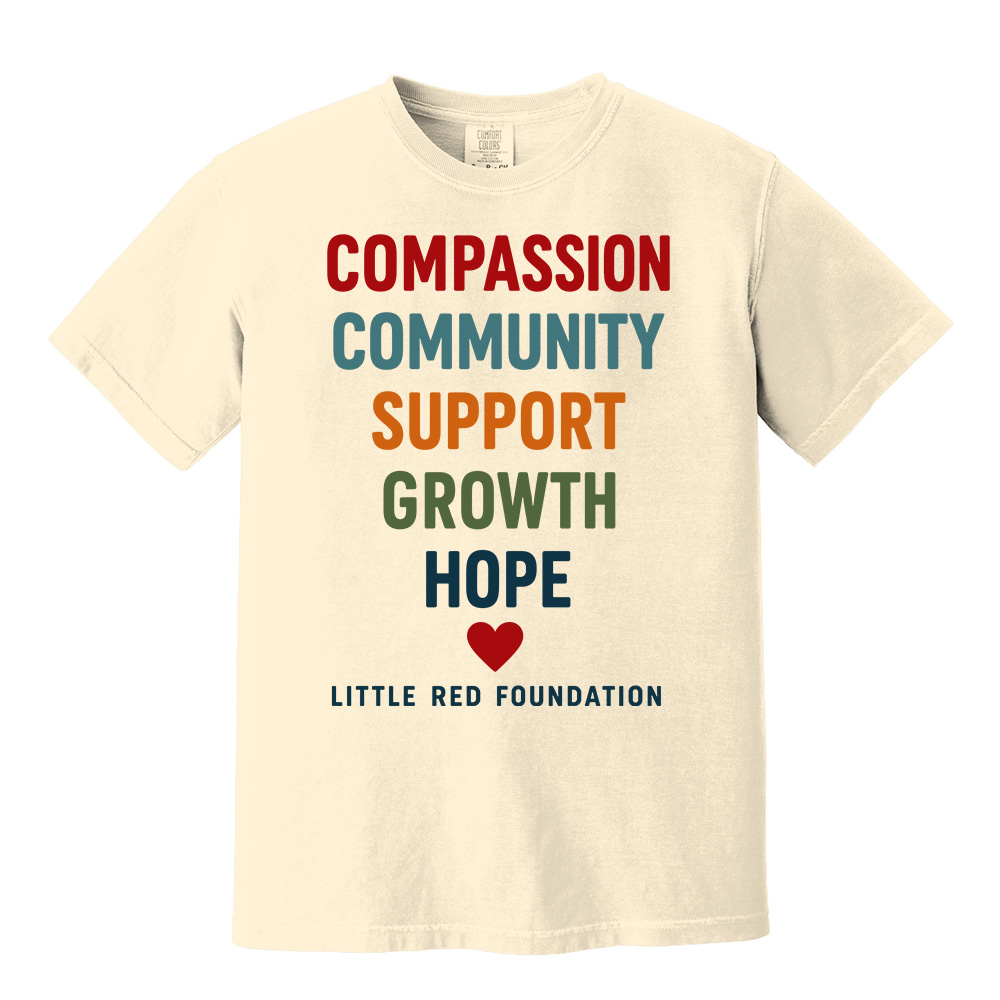 Little Red Foundation Comfort Colors Unisex Pigment Dyed Short Sleeve Shirt - Ivory