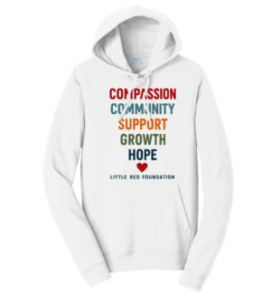 Little Red Foundation Unisex Fan Favorite Fleece Pullover Hooded Sweatshirt-White