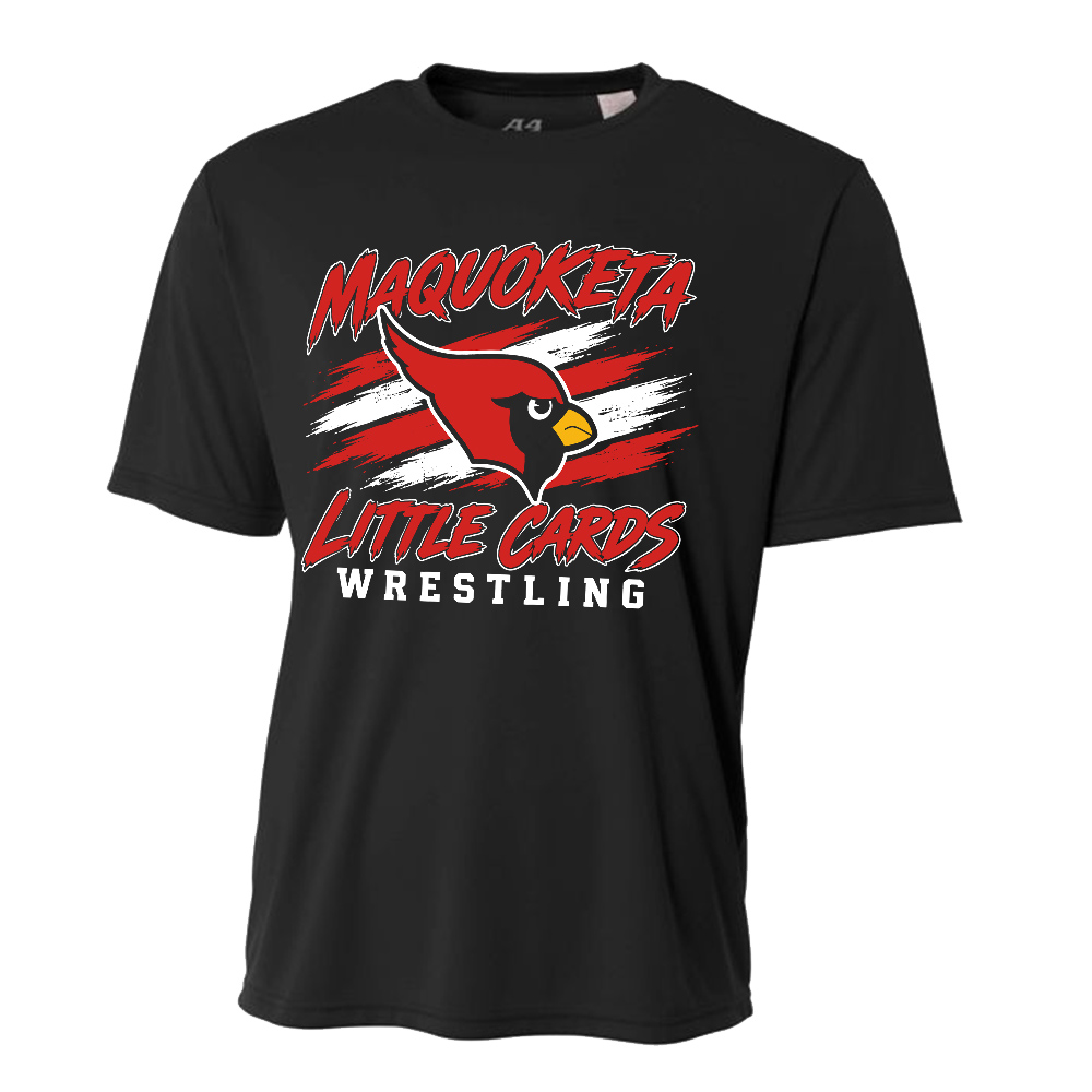 Maq Little Cards Wrestling Adult Cooling Performance Tshirt -Black