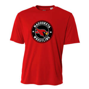 Maq Little Cards Wrestling Adult Cooling Performance Tshirt-Scarlet