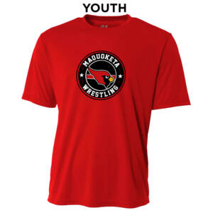 Maq Little Cards Wrestling YOUTH Cooling Performance Tshirt-Scarlet