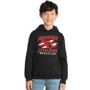 Maq Little Cards Wrestling Youth Hooded Sweatshirt-Black