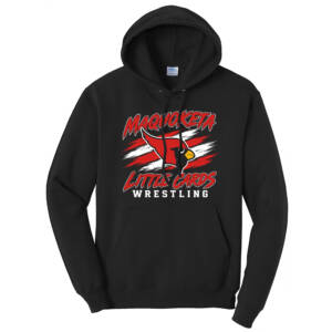 Maq Little Cards Wrestling Unisex Fleece Hooded Sweatshirt-Black