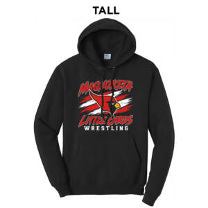 Maq Little Cards Wrestling Tall Fleece Hooded Sweatshirt-Black