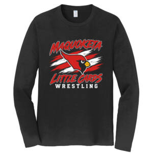 Maq Little Cards Wrestling Unisex Cotton Long Sleeve Fan Favorite Tee-Black