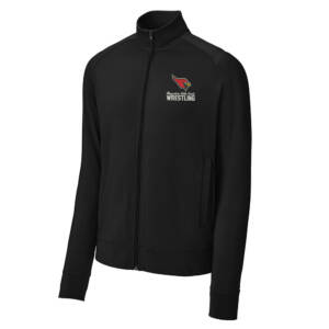 Maq Little Cards Wrestling Sport-Tek Sport-Wick Stretch Full-Zip Cadet Jacket Men-Black