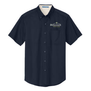 Milestone Port Authority Men Short Sleeve Easy Care Shirt – NavyStone