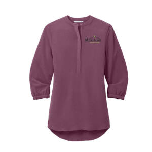 Milestone Port Authority Ladies 3/4 Sleeve Textured Crepe Tunic – PurpleMist
